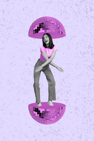 Wochenende Atmosphäre Party Collage Poster Von Jungen Mädchen Tanzen Chill — Stockfoto