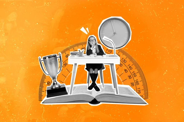 Collage Beste Schülerin Des Jahres Erfolgreich Erledigt Letzte Prüfungsfrist Gewinner — Stockfoto