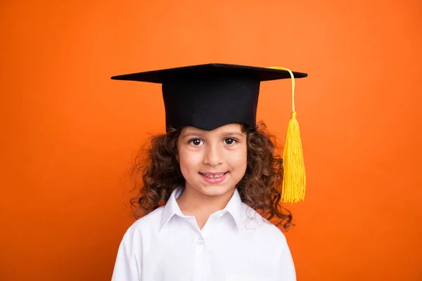 Portrait Smart Intelligent Pupille Fille Terminer Des Cours Éducatifs Primaire — Photo