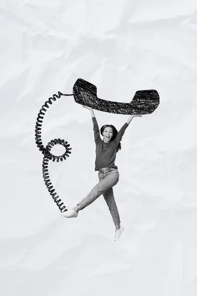 Vertikale Collage Bild Von Mini Schwarz Weiß Effekt Mädchen Arme — Stockfoto