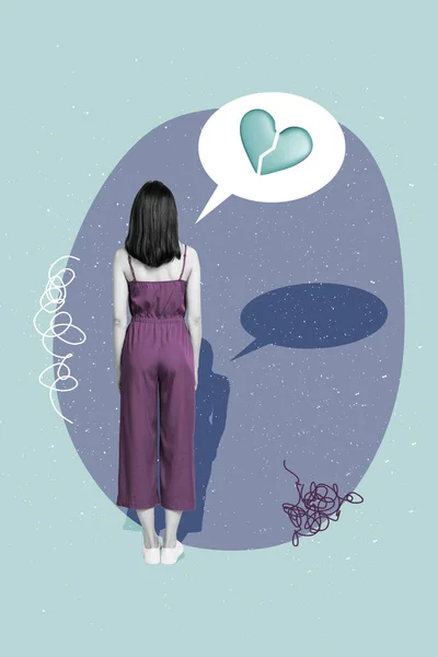 Kompozytowe Kolaż Obraz Obraz Smutny Depresja Stres Kobieta Złamane Serce — Zdjęcie stockowe