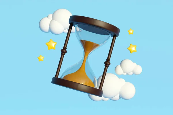 Часовые Песок Текущий Коллаж Рендеринг Иллюстрации Времени Управления Сроки Пунктуальность — стоковое фото