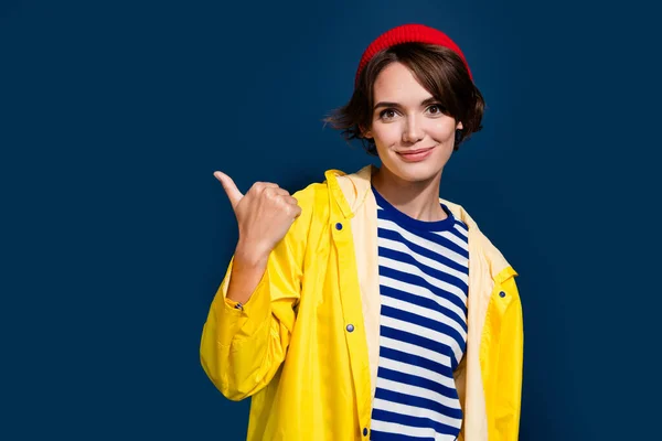Photo Young Nice Girl Hipster Wear Cute Outfit Rainy Weather — Stock Photo, Image