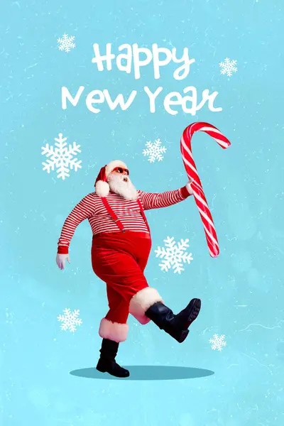Collage Arte Postal Navidad Folleto Para Feliz Año Nuevo Santa —  Fotos de Stock