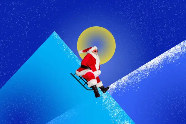 Artwork Magazin Collage Bild Von Funky Sorglos Weihnachtsmann Spaß Beim — Stockfoto