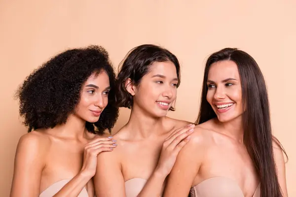 Studio Photo Dreamy Positive Ladies Dressed Lingerie Filter Scars Skin — Stock Photo, Image