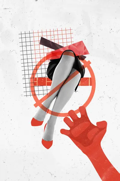 Plaque Banderole Collage Interdisant Harcèlement Des Femmes Cesser Toucher Les — Photo