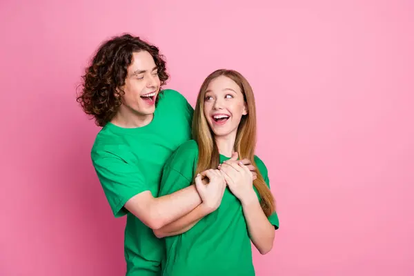 Portrait Couple Laughing Friends Have Fun Together Buddies Party Wear — Stock Photo, Image
