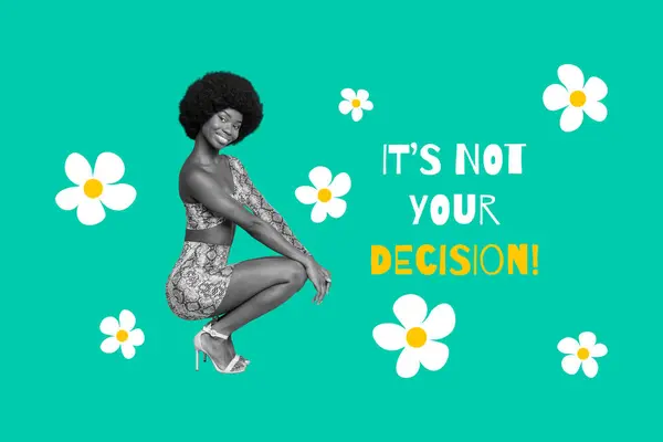 Dibujo Creativo Collage Imagen Los Derechos Mujer Hermosa Decisión Activismo —  Fotos de Stock