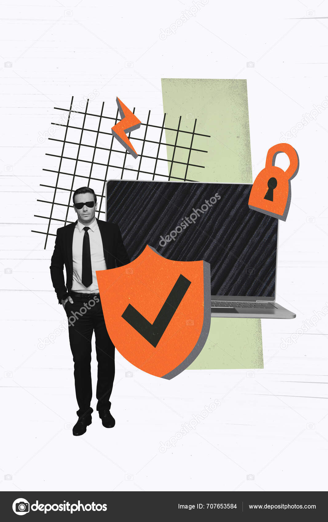 Póster De Imagen De Collage Del Sistema De Ciberseguridad En La Empresa  Seguridad Informática Confidencial Aislado Foto de archivo - Imagen de  confidencial, hombre: 309384922, image size:1067x1700