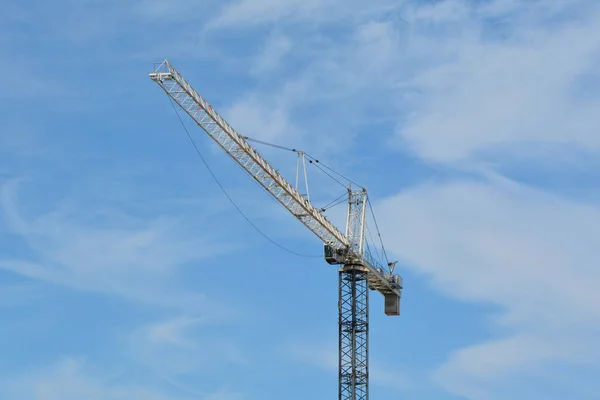 Mobile construction crane at future development