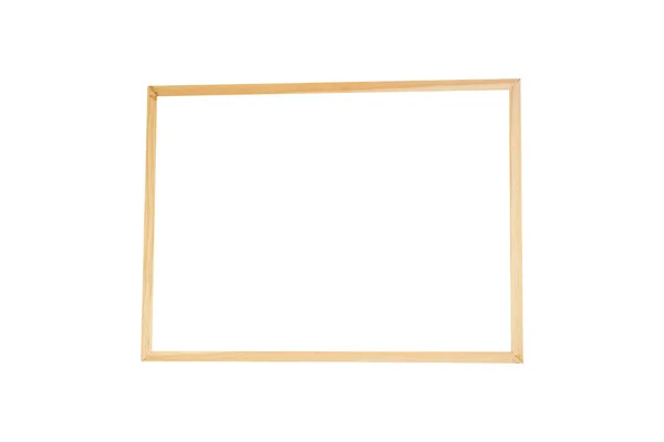 Houten Frame Geïsoleerd Witte Achtergrond — Stockfoto