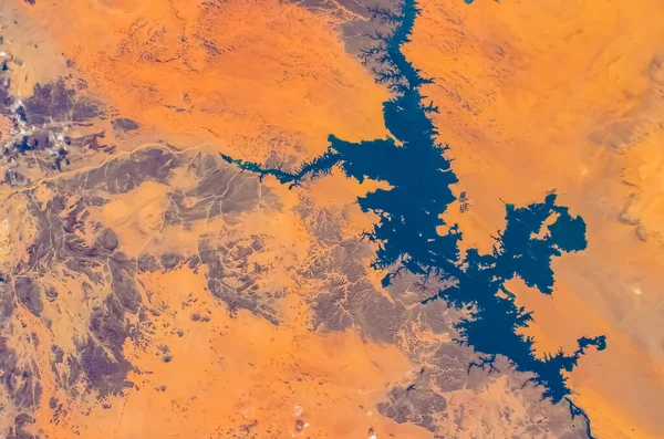 Vista Aérea Lago Nasser Egito Elementos Desta Imagem Fornecidos Pela — Fotografia de Stock