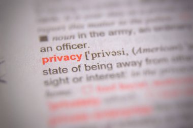 Sözlük sayfasında gizlilik tanımı.