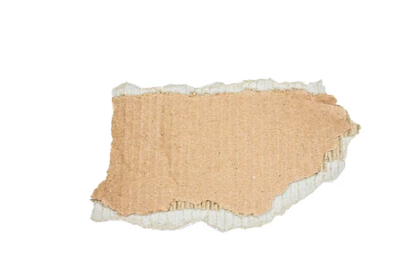 Pappstück Isoliert Auf Weißem Hintergrund Draufsicht Auf Zerrissene Pappe — Stockfoto