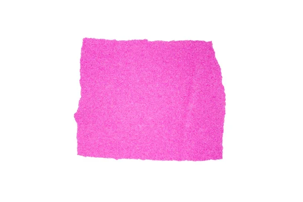 Růžový Papír Izolovaný Bílém Pozadí Horní Pohled Roztržený Kus Papíru — Stock fotografie