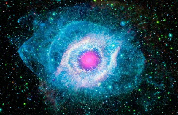 Helix Nebula Colorful Space Background Photo Elements Image Furnished Nasa — Stock Photo, Image