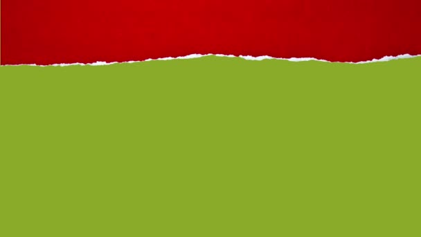 クロマキーの背景に赤い紙がちりばめられた 緑の画面の背景に紙のアニメーションをリッピング — ストック動画
