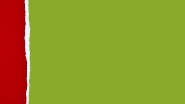 Krom anahtar arka planında kırmızı kağıt yırtılmış. Yeşil ekran arkaplanındaki aktarılmış kağıt canlandırması.