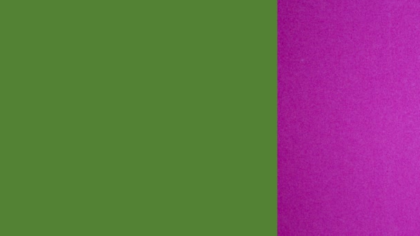 Purpurowy Papier Zielonym Tle Chroma Key Animacja Slajdów Papieru — Wideo stockowe