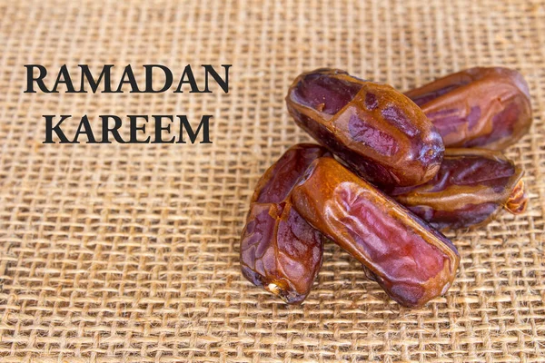 Ramadan Kareem. Date fruits. Ramadan background photo with copy space. Holy month for Muslims.
