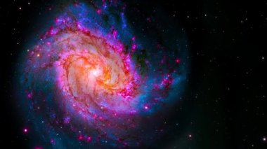 A spiral galaxy seen from space. Elements of This Video Furnished by NASA.