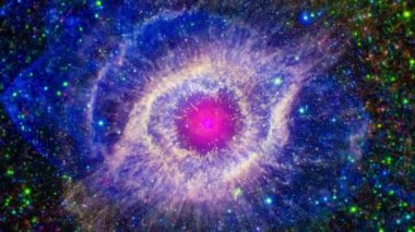 Helix nebula seen from space. Beautiful space background video. Elements of this video furnished by NASA.