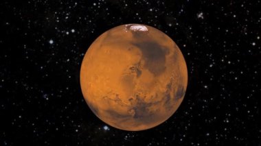 Planet Mars seen from space. Elements of This Video Furnished by NASA.