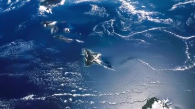 Aerial view of Hawaii Island Archipelago. Hawaii as seen from the space. Elements of this video furnished by NASA.