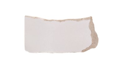 Torn paper piece isolated on a white background
