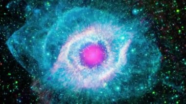 Helix nebula in the space. Elements of this video furnished by NASA.