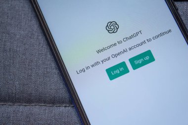 Website of ChatGPT on a smartphone. AI chatbot on OpenAI website. Afyonkarahisar, Turkey - February 24, 2023.