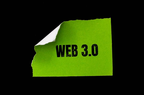 WEB 3.0 word written on paper. Web 3.0 concept background.