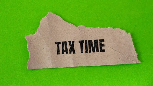 Daňový Čas Napsaný Papíře Fotografie Podnikatelského Konceptu — Stock fotografie