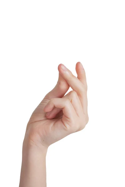 Finger Snap Gesture Isolated White Background — Stock Photo, Image