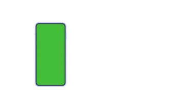 Beyaz arkaplanda yeşil ekranlı akıllı telefon