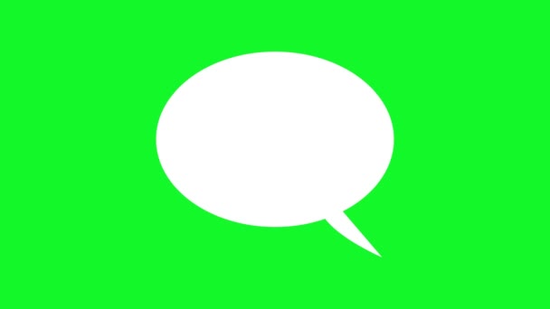 Bolla Discorso Sfondo Verde Animazione Con Palloncino Bianco Chat — Video Stock