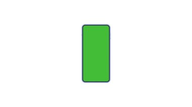 Beyaz arkaplanda yeşil ekranlı akıllı telefon