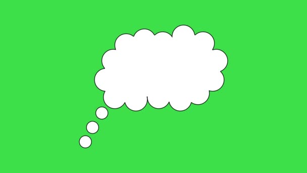 Spraakbel Groene Achtergrond Witte Chat Ballon Animatie — Stockvideo