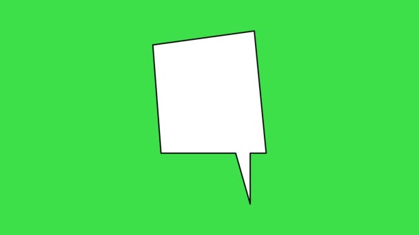 Spraakbel Groene Achtergrond Witte Chat Ballon Animatie — Stockvideo