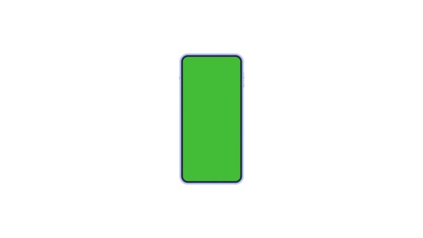 Smartphone Zelenou Obrazovkou Izolované Bílém Pozadí — Stock video
