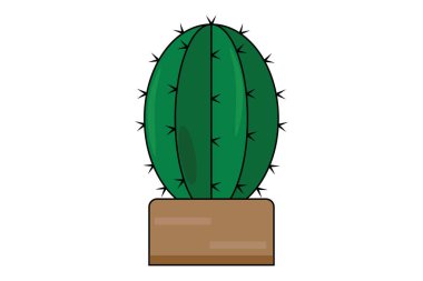 Kaktüsün basit düz tasarımı