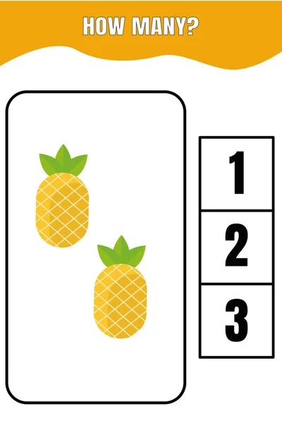 有多少人 孩子们的数学教育游戏 学前或小学生的可打印工作表设计 — 图库矢量图片