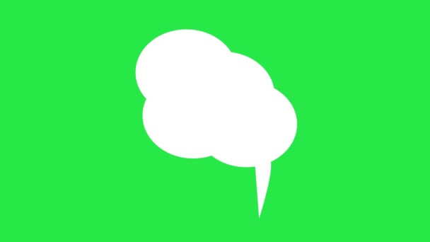 Sprechblase Auf Grünem Hintergrund Weiße Chat Ballon Animation — Stockvideo