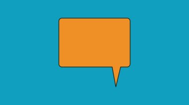 Mavi krom anahtar arka planında konuşma balonu. Animasyon turuncu sohbet balonu. Çizgi romanlar ve çizgi filmler için kullanışlı.