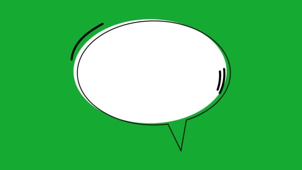 Sprechblase Auf Grünem Bildschirm Chroma Taste Hintergrund Animierter Weißer Chat — Stockvideo