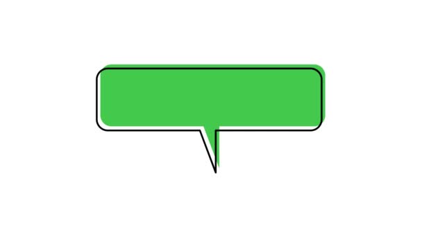 Burbuja Del Habla Sobre Fondo Blanco Globo Chat Verde Animado — Vídeo de stock
