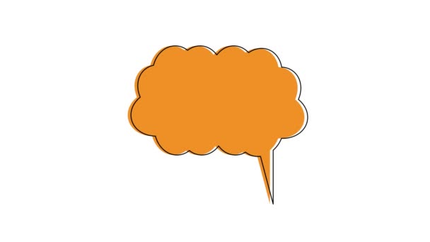 Spraakbel Witte Chroma Zeer Belangrijke Achtergrond Geanimeerde Oranje Chat Ballon — Stockvideo