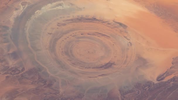 Vista Aérea Del Ojo Del Sahara Satélite Vista Del Desierto — Vídeos de Stock