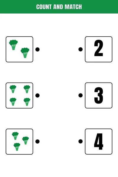 Wie Viele Sind Lehrreiches Mathematikspiel Für Kinder Druckbare Arbeitsblattgestaltung Für — Stockvektor